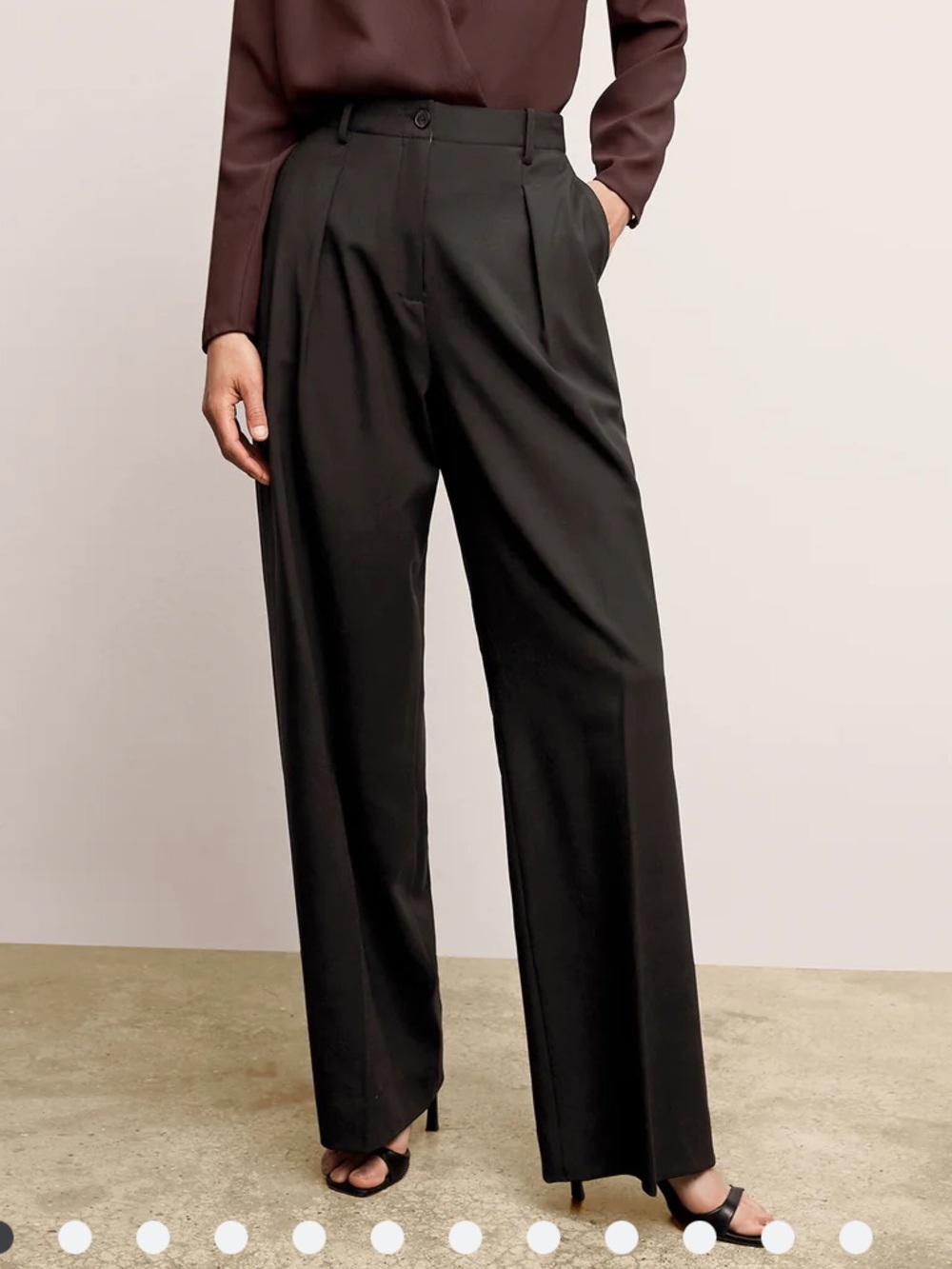 M.M. Lafleur The Zuri Pleated Trouser Italian Wool Twill in‎ Black Women Size 8